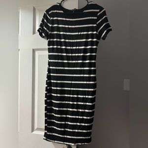 Lulus short sleeve black and white stripped dress